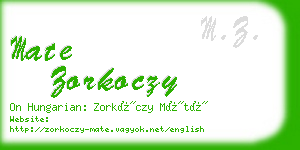 mate zorkoczy business card